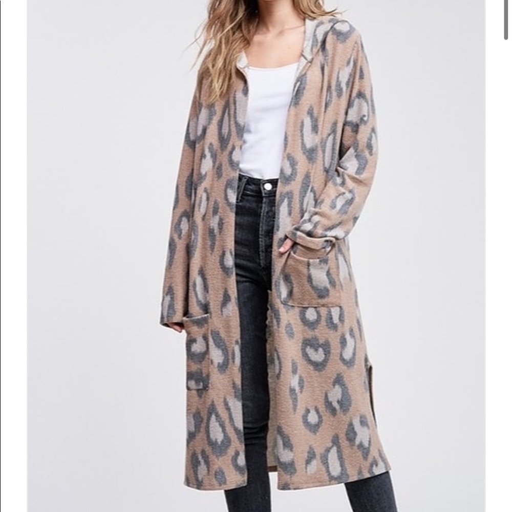 Leopard Hoodie Cardigan
